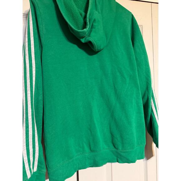 Adidas Green with Gray Stripped Women's L Fleece Jacket Vintage - Picture 4 of 7